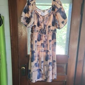 Universal Thread Blue and Cream Midi Dress